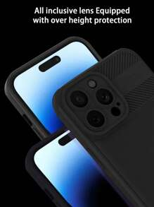 純色防摔手機殼，相容於 iPhone 15/15Pro/15Plus/15Promax - 黑色 - 查看 4