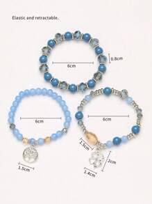 3 cái/bộ Bohemian Clover Charm Vòng tay đính cườm cho phụ nữ để trang trí hàng ngày - Nhiều màu - Xem 4