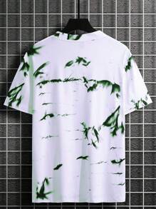 Manfinity LEGND Men Tie Dye Letter Graphic Tee - Green - View 2