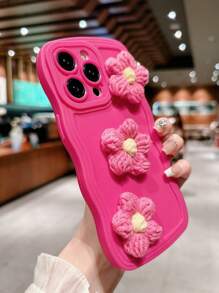 Funda para móvil con diseño de flor - Rosa Fucsia - Ver 4