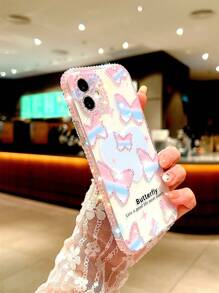 蝴蝶裝飾透明手機殼 - 彩色 - 查看 3