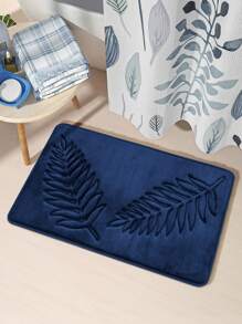 1 件树叶图案防滑浴室地毯地毯房间装饰玄关装饰 - 藏蓝色 - 查看 2