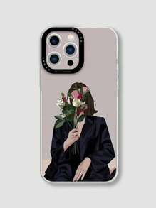 Nữ có hoa Minh họa Vỏ điện thoại Tpu Tương thích với iPhone - Nhiều màu - Xem 1