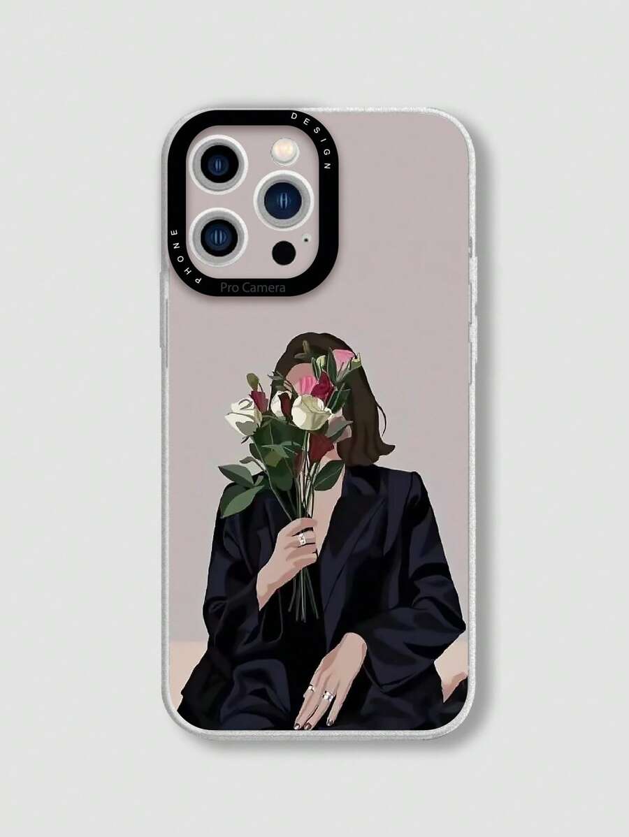 Nữ có hoa Minh họa Vỏ điện thoại Tpu Tương thích với iPhone - Nhiều màu - Xem 1