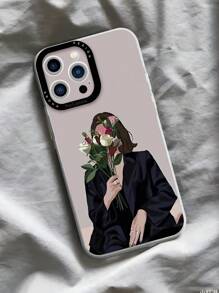 Nữ có hoa Minh họa Vỏ điện thoại Tpu Tương thích với iPhone - Nhiều màu - Xem 2