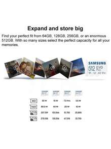 Samsung 三星 Evo Plus Micro Sd 卡 512gb 256gb 128gb 64gb U3 A2 記憶卡 - 白色 - 查看 5