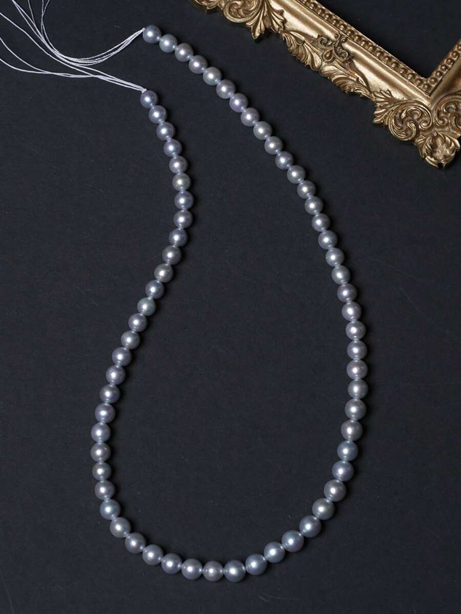 1strand Grey Cultural Pearl Semi-Finished Chain, Random Color, Shape ...