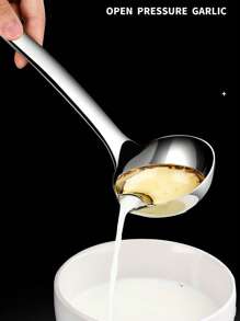 1pc New Thick Stainless Steel Tapered Oil Dropper Spoon - Silver - View 1