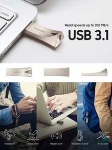Samsung BAR PLUS USB 闪存盘 64GB 128GB 256GB USB 闪存盘 USB3.1 笔式驱动器 最高可达 300MB/S - 銀色 - 查看 4