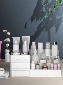 Ngăn Kéo Màu Trắng Phong Cách Trang Điểm Cho Phòng Ký Túc Xá, Bàn Trang Điểm, Bàn Văn Phòng, Sản Phẩm Chăm Sóc Da & Phụ Kiện Bảo Quản - trắng - Xem 3