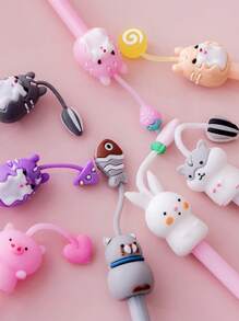 8pcs Cartoon Animal Decor Gel Pen, Cute Portable Multi-purpose Gel Rollerball Pen For Student, Writing, Painting - Multicolor - View 3