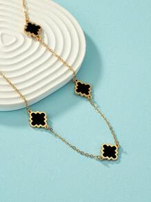 1pc Fashion Iron Alloy Geometric Decor Long Necklace For Women For Daily Life - Black - View 2