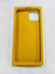 Minimalistic 3d Soda Biscuit Design Silicone Phone Case Compatible With Iphone 14 Pro Max, 13, 12, 11 For Female Users - Yellow - View 2