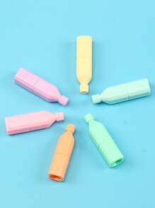 6pcs Mixed Color Bottle Shaped Highlighter Pen, Creative Portable Highlighter For Painting, Writing - Multicolor - View 2