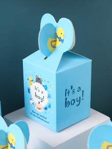 20pcs Paper Gift Box, Modern Letter Graphic Gift Box For Home - Blue - View 4