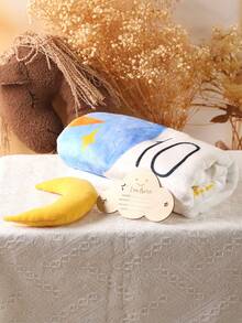 嬰兒攝影卡通圖案毯子和2入組道具