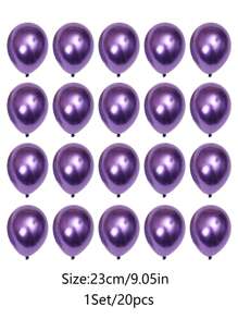 20 chiếc Bong Bóng Cao Su, Bóng Trang Trí Màu Trơn Tối Giản Cho Bữa Tiệc - Màu tím - Xem 4