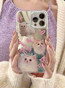 Cat Pattern Mirror Phone Case