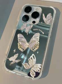 Fairycore Y2k 1 件 Gucadi 化妆镜和 5 件 Butterfly Kx 图案蝴蝶，兼容 Apple 手机壳，兼容 iPhone 11、iPhone 13、iPhone 14 Pro Max - 彩色 - 查看 1
