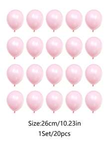 20 Stück Latex Luftballons, minimalistische schlichte dekorative Ballons für Partys, Weihnachten - Pink - Übersicht 3