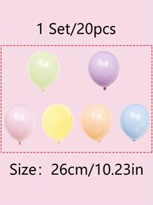 20 pièces Ballons en latex, ballons décoratifs de couleurs mélangées modernes pour fête, rentrée des classes, Saint-Valentin