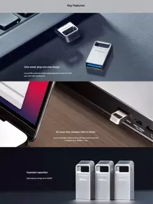 KINGSTON 金士頓 1入組 DTMC3G2 USB3.2 64GB 128GB 高速金屬迷你車用 USB 隨身碟 USB 隨身碟 - 銀色 - 查看 6