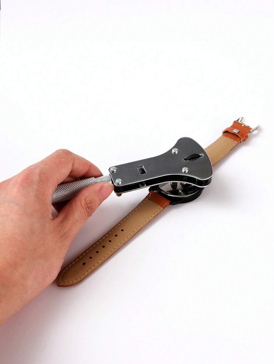 1入組女式男式不銹鋼簡易開表器用於手錶維修 - 銀色 - 查看 1