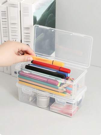 1入組書桌收納極簡透明多功能桌子收納