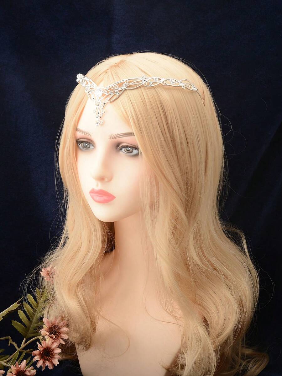 1入組女士水鑽裝飾魅力四射新娘髮箍適合婚禮 - 銀色 - 查看 1