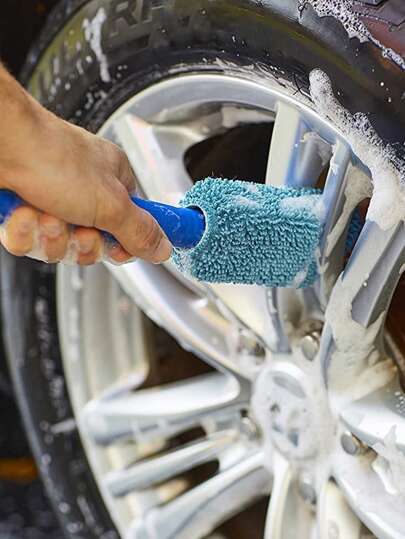 Car Cleaning Brush, Lightweight Polyester Wheel Rim Cleaning Tool, Efficient Car Detail Maintenance, Tire Care Accessories, Car Washing Equipment, Car Wheel Brush, Car Wheel Rim And Tire Cleaning Brush, Duster Brush, Multi-Functional Car Cleaning Brush For Wheel Rims, Exhaust Pipe, Car Engine, Motorcycle, Bicycle, Car Care, Car Repair, Cleaning Supplies, Cleaning Tools