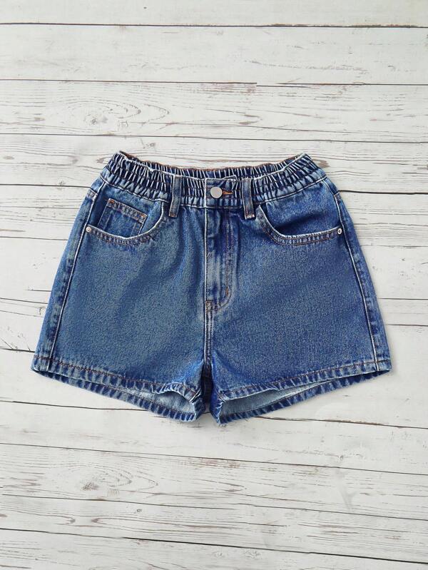 SHEIN EZwear Slant Pocket Denim Shorts SHEIN USA
