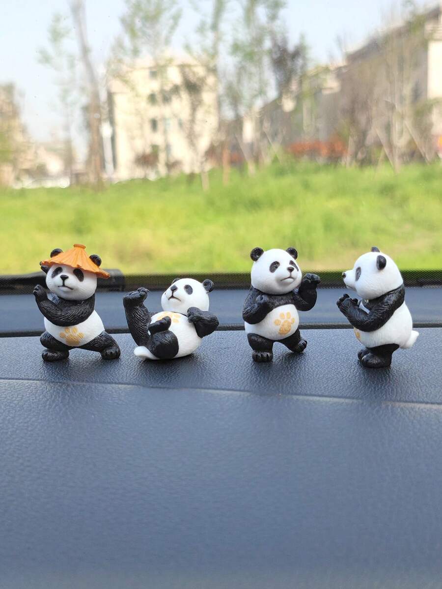 4pcs Panda Design Car Ornament