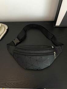 Medium Waist Bag Geometric Pattern - Black - View 1