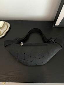 Medium Waist Bag Geometric Pattern - Black - View 2
