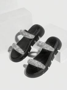 Giày bệt dày và Dép nêm Nữ - màu đen - Xem 4