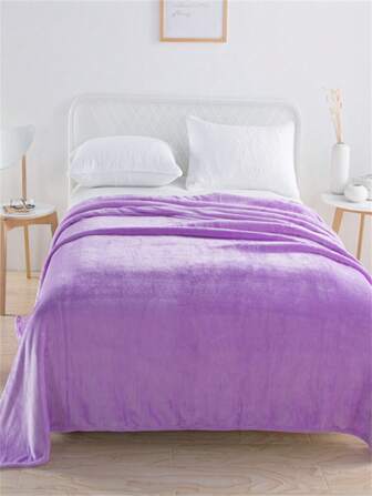 1 pièce Couverture unicolore duveteux minimaliste flanelle doux & chaud pour vie & domicile