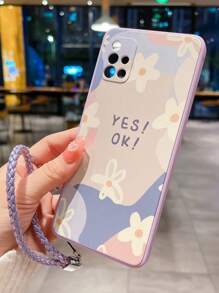 Floral Pattern Phone Case With Lanyard - Multicolor - View 6