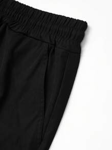 Manfinity Hypemode Quần Nam Dây kéo Túi Lá thư Đường phố - màu đen - Xem 3