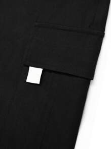 Manfinity Hypemode Quần Nam Dây kéo Túi Lá thư Đường phố - màu đen - Xem 6