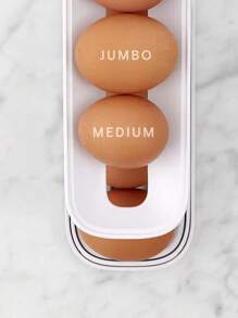 1pc Double Layer Egg Storage Rack, Simple ABS Plain Color Egg Holder For Home - White - View 3