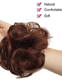 Kort lockigt syntetiskt hår - Light Brown - Visa 3