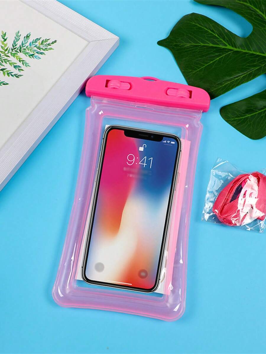 防水透明手機包防水手機殼 - 玫紅色 - 查看 1