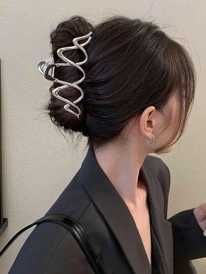 波浪设计发夹，适合女孩日常发型休闲街头，发饰，爪夹，发夹，发夹