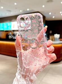 Husa Telefon Cu Motiv Floral Cu Suport Inel