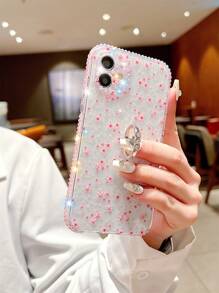 Husa Telefon Cu Motiv Floral Cu Suport Inel