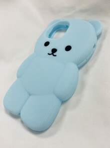 可愛的3D卡通糖果熊手機殼，適用於蘋果iPhone 14/13/11/Xs Max/Xr/8 Plus等機型。 - 淺藍色 - 查看 3