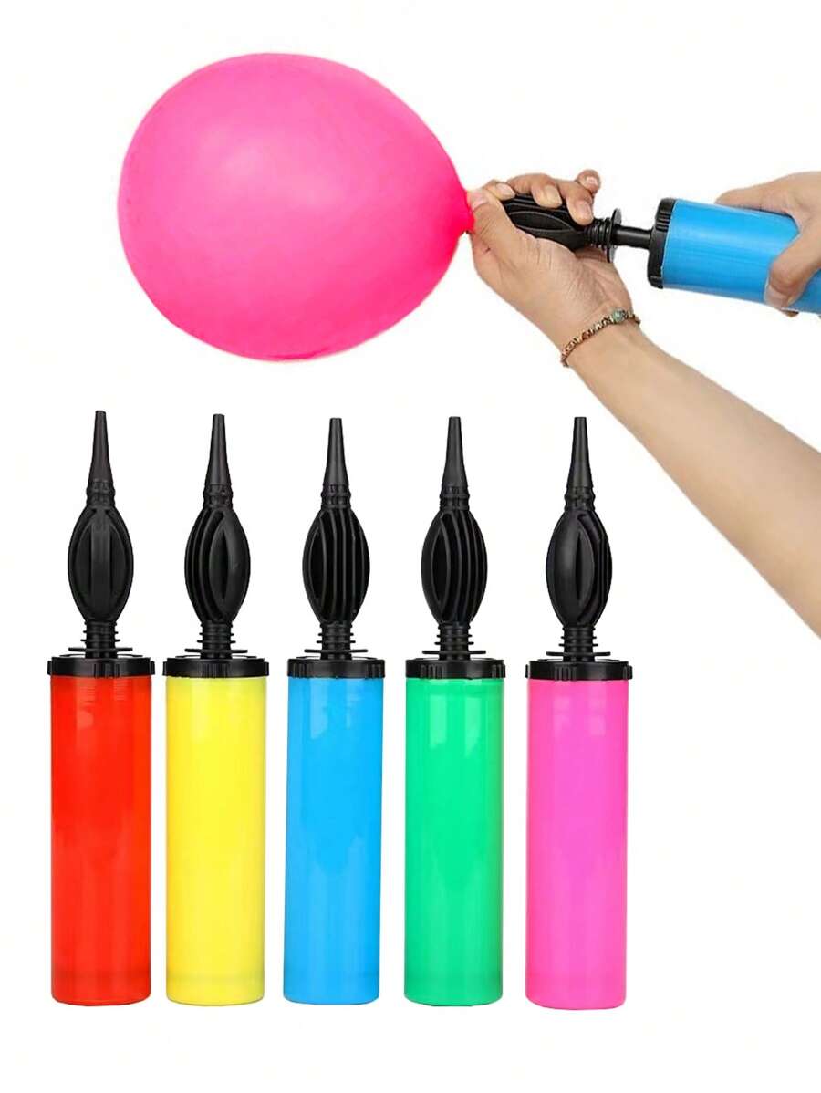 1入組塑料氣球充氣器隨機顏色派對氣球手動打氣筒 - 彩色 - 查看 1