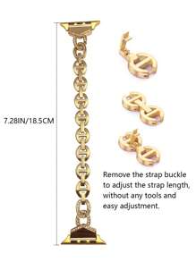 水鑽裝飾不銹鋼錶帶適用於Apple Watch - 玫瑰金 - 查看 4