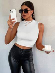 SHEIN Essnce Solid Crop Tank Top