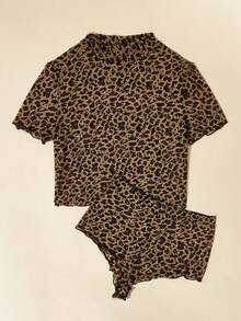 Set de lencería con estampado de leopardo - Marrón - Ver 7